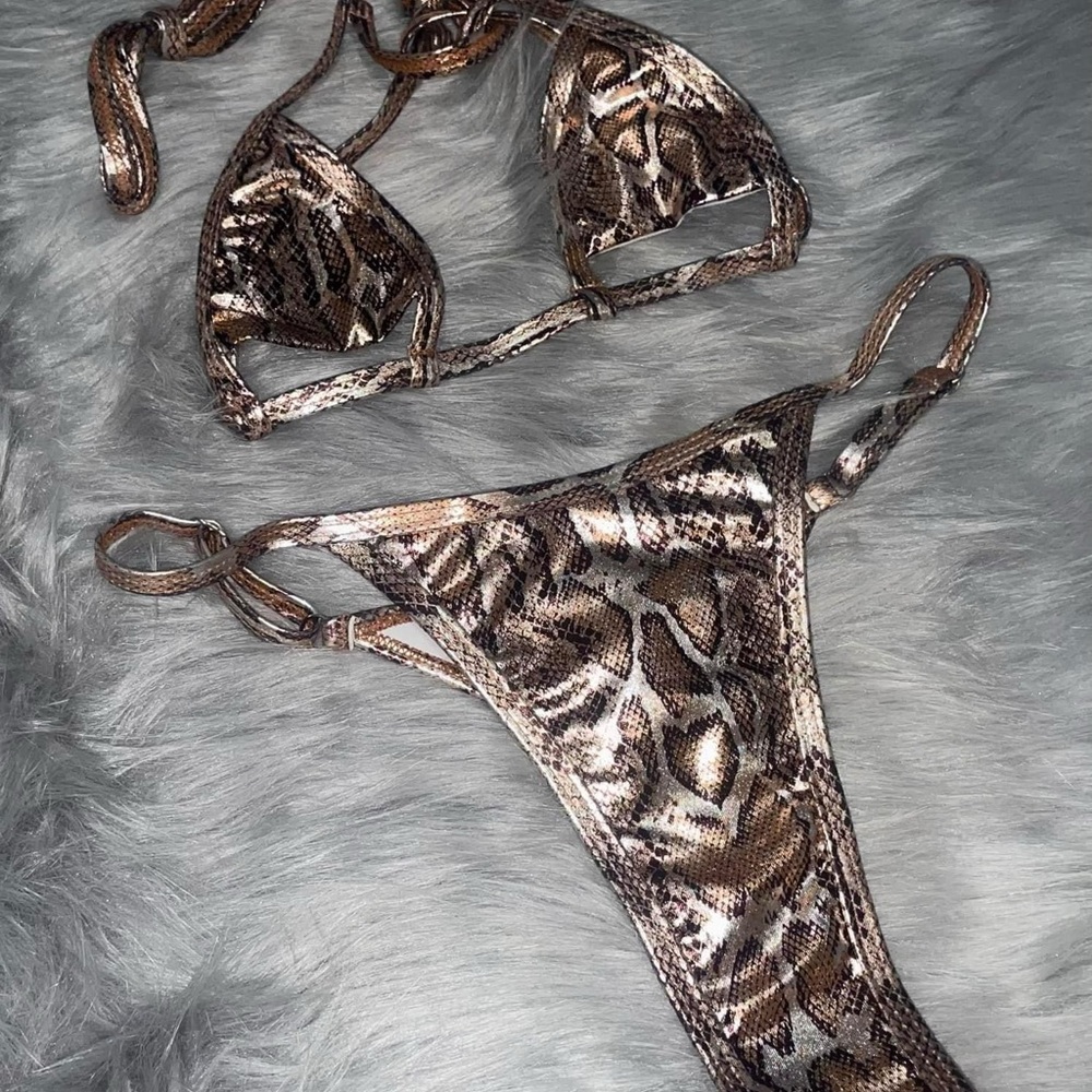 Snake Print Bikini Set